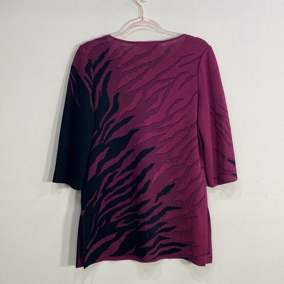 Ming Wang Art to Wear Top Fire Print Women's Small Purple - Picture 5 of 12